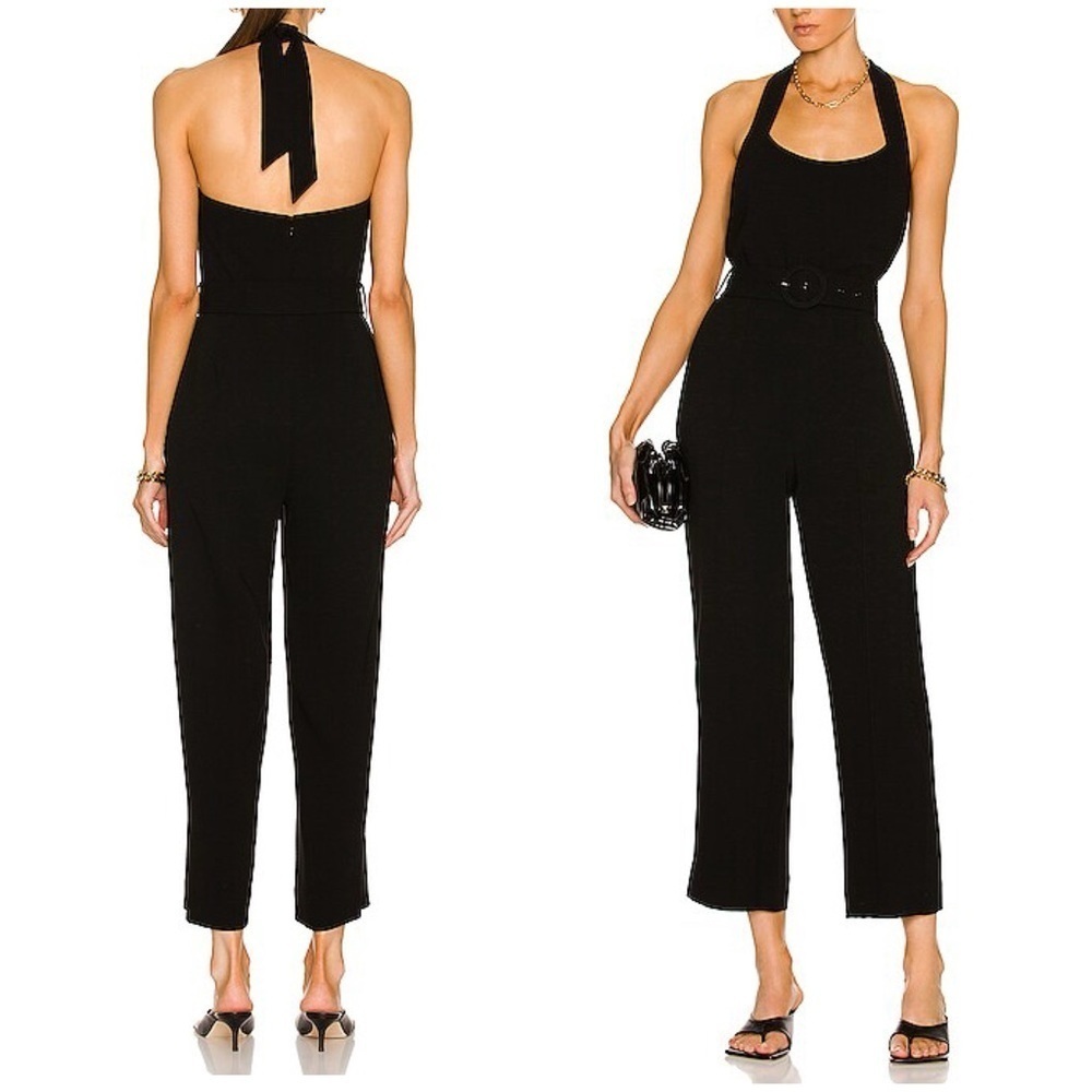 Jonathan Simkhai Amiyah Halter Crepe Jumpsuit Black
Crop Sz 8